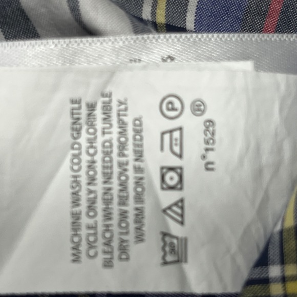 Ralph Lauren Boys Natural Stretch Button Down Blue Plaid 14/16 Large Flesh Pony - Picture 8 of 8